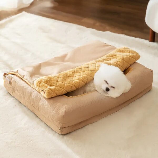 diamond quilting comfort plush extendable dog square bed 3