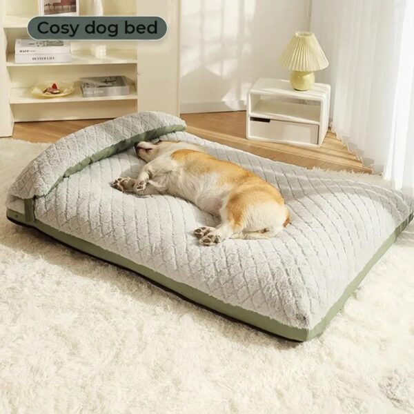 diamond sponge large dog bed with removable pillow 12