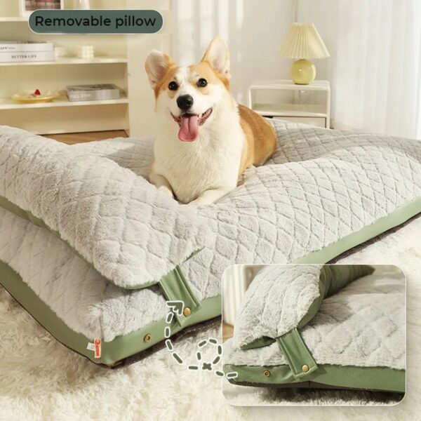 diamond sponge large dog bed with removable pillow 16