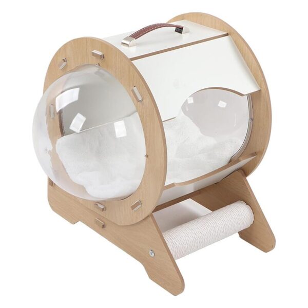luxury wooden space capsule cat