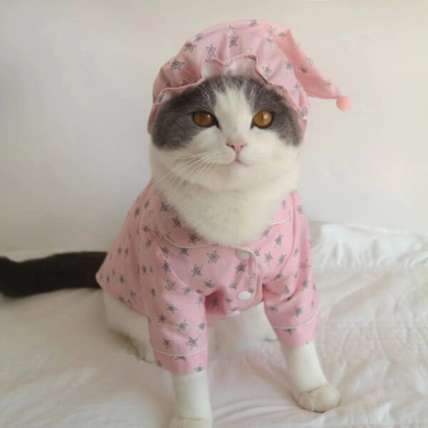 star pattern cat pajamas 3