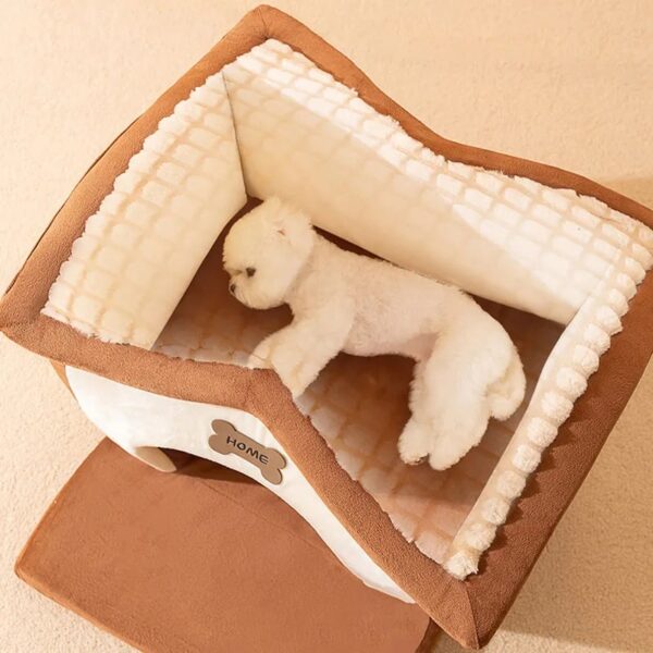 supportive warm detachable dog & cat house bed 12