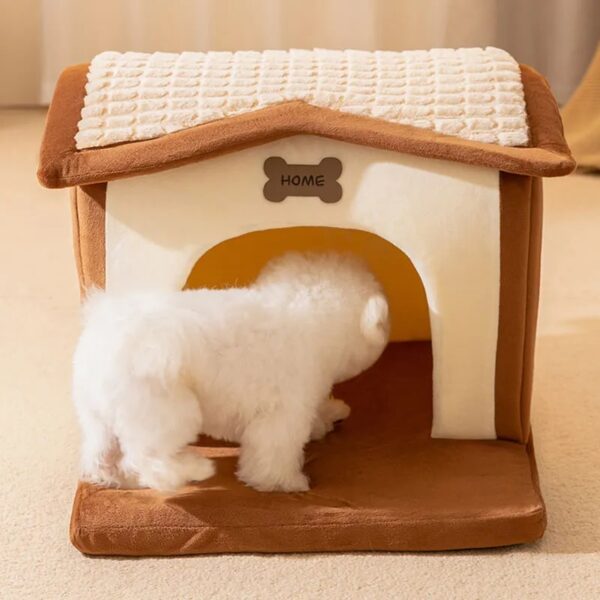 supportive warm detachable dog & cat house bed 19