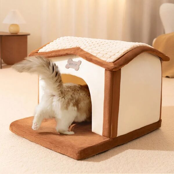 supportive warm detachable dog & cat house bed 21