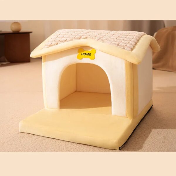 supportive warm detachable dog & cat house bed 22
