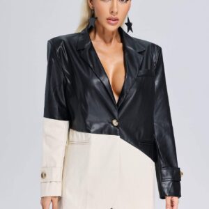 verze patchwork eco leather blazer 1 verze patchwork eco leather blazer 1
