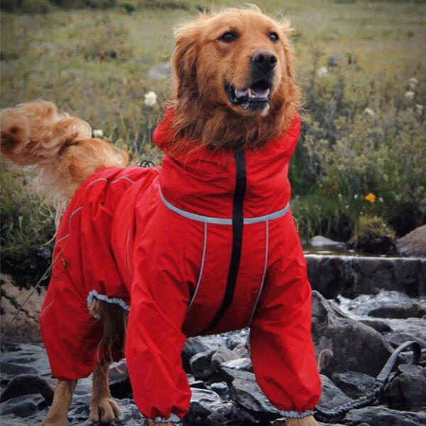 waterproof adjustable raincoat for large dog 13