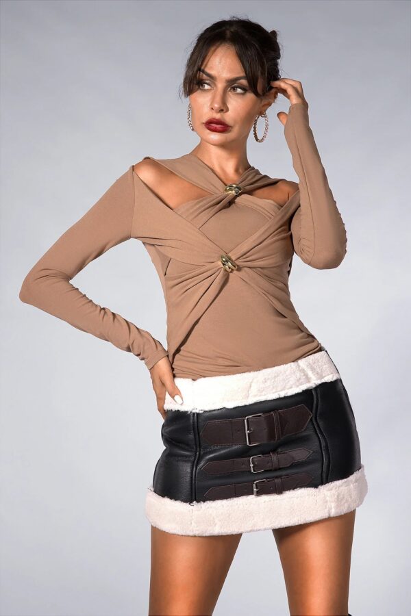 annisten fur mini leather skirt 3