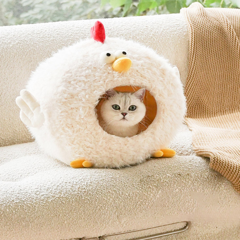 chick cluck cave cat bed 1