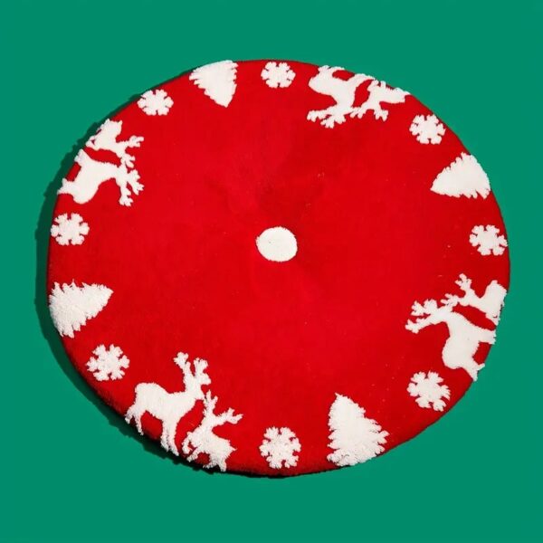 christmas jacquard weave snowflake round pet mat 5
