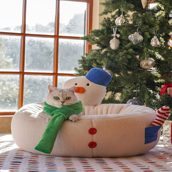 christmas snowman pet bed 78