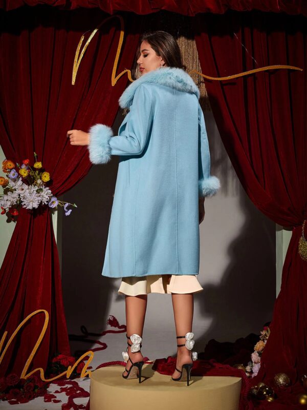 coral cashmere coat in blue 6