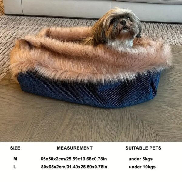 dark blue portable winter pet snuggle bed 3