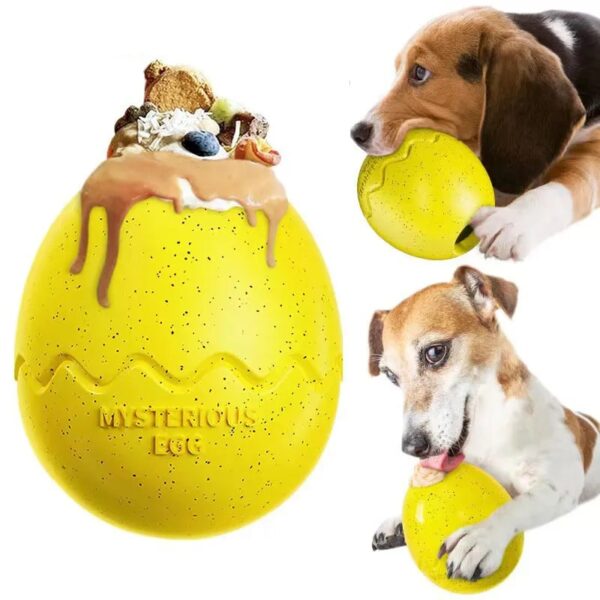 egg shape slow feeder dog chew toy 1