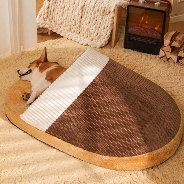 funny slipper styled semi enclosed dog & cat bed 1