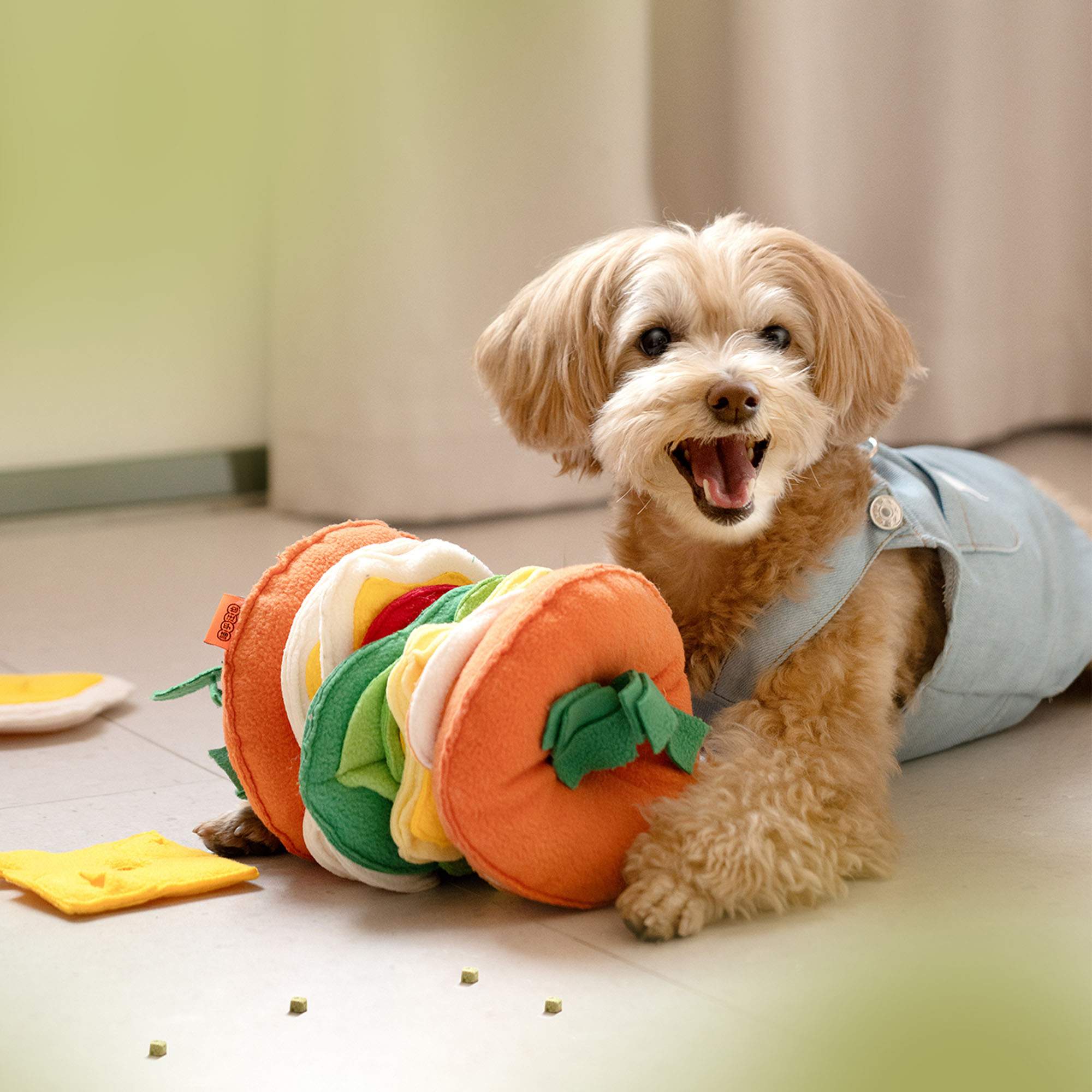 hamburger detachable dog sniffing toy 1