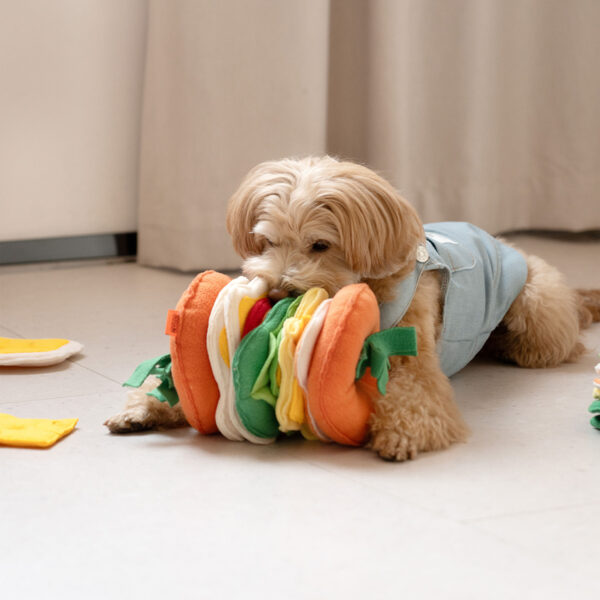 hamburger detachable dog sniffing toy 4