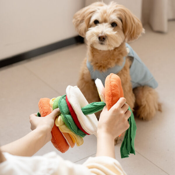 hamburger detachable dog sniffing toy 7