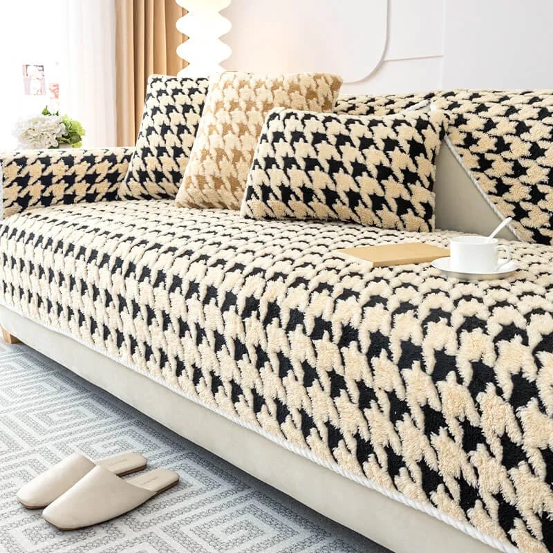 houndstooth furniture protection anti slip sofa cover 1