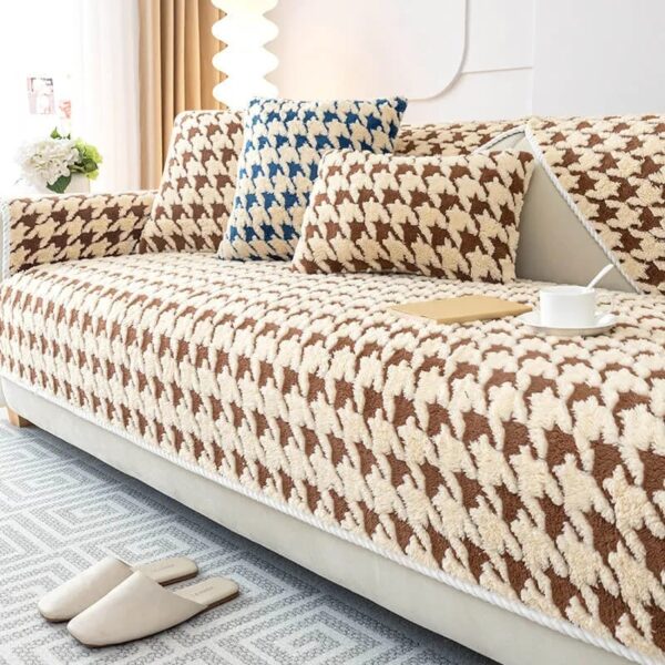 houndstooth furniture protection anti slip sofa cover 7