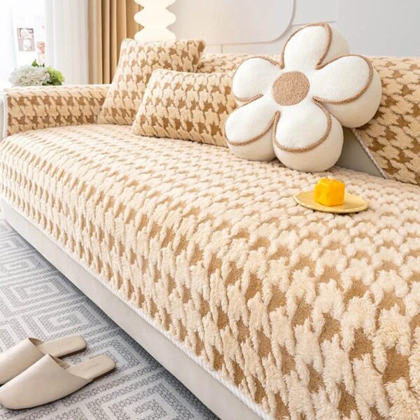 houndstooth furniture protection anti slip sofa cover 8