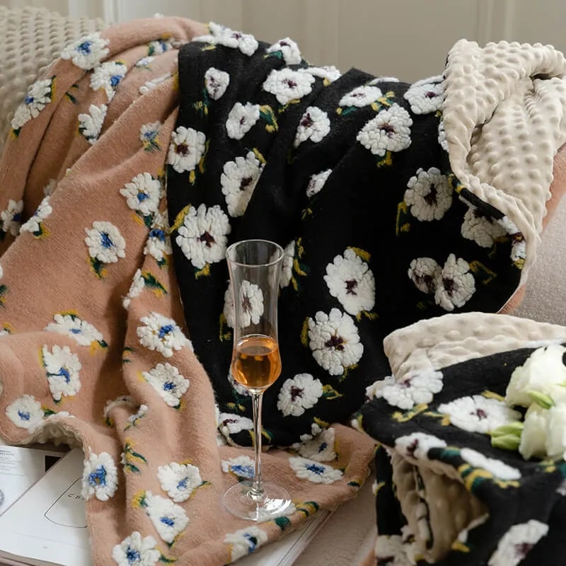 romantic jacquard fleece warm human pet throw blanket 2