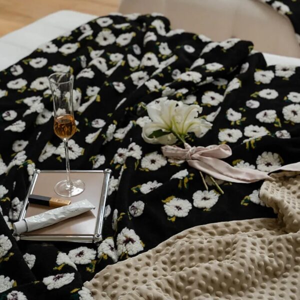 romantic jacquard fleece warm human pet throw blanket 4