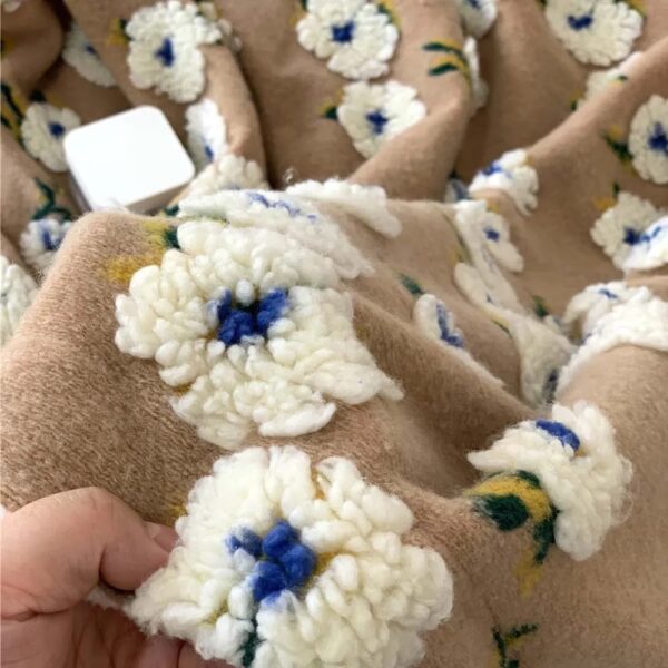 romantic jacquard fleece warm human pet throw blanket 6