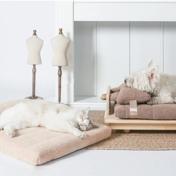 soft tatami mat pet lounger bed with pillow 2