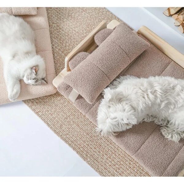soft tatami mat pet lounger bed with pillow 8