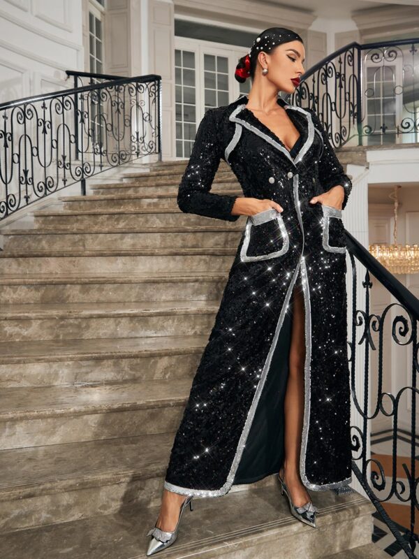 tahira sequin blazer maxi dress 3
