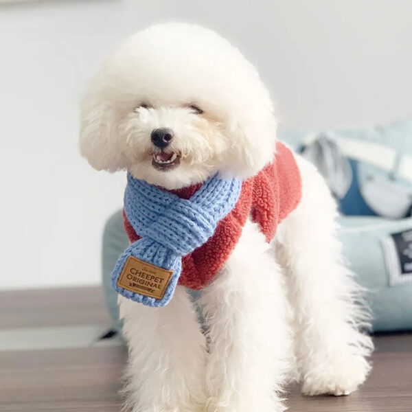 warm winter knitted pet scarf 3