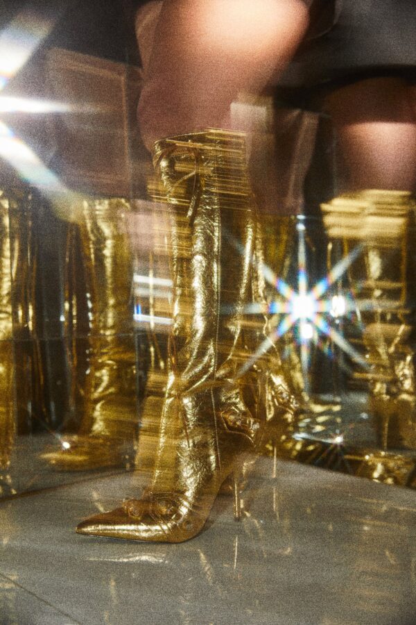 adison knee high boots in gold 4