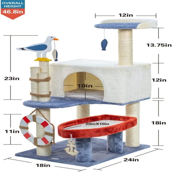 boat buoy novelty seagull cat tree tower 6