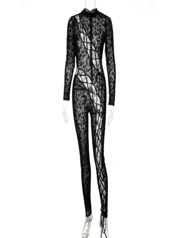 bopo lace up leopard printed mesh jumpsuit 8