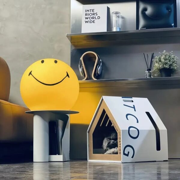 cardboard cat house with scratching board 10