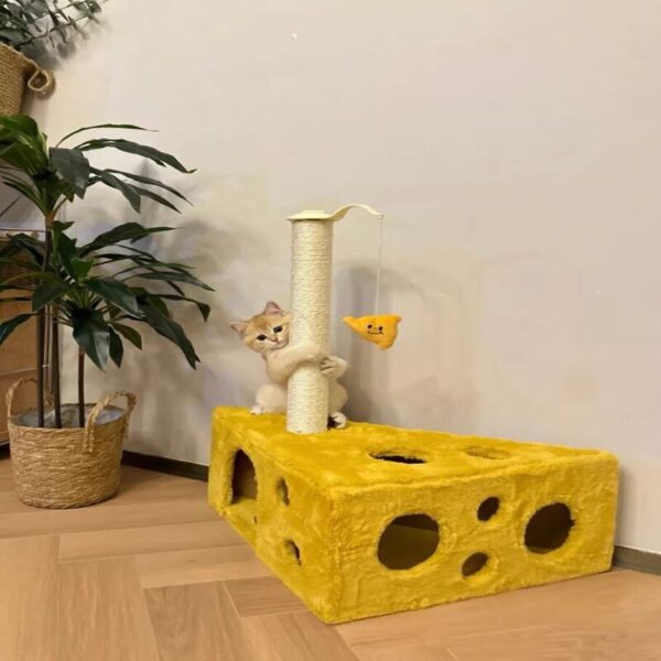 cheese shaped cat house with scr (5)