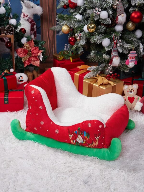 christmas sleigh winter warm pet bed 2