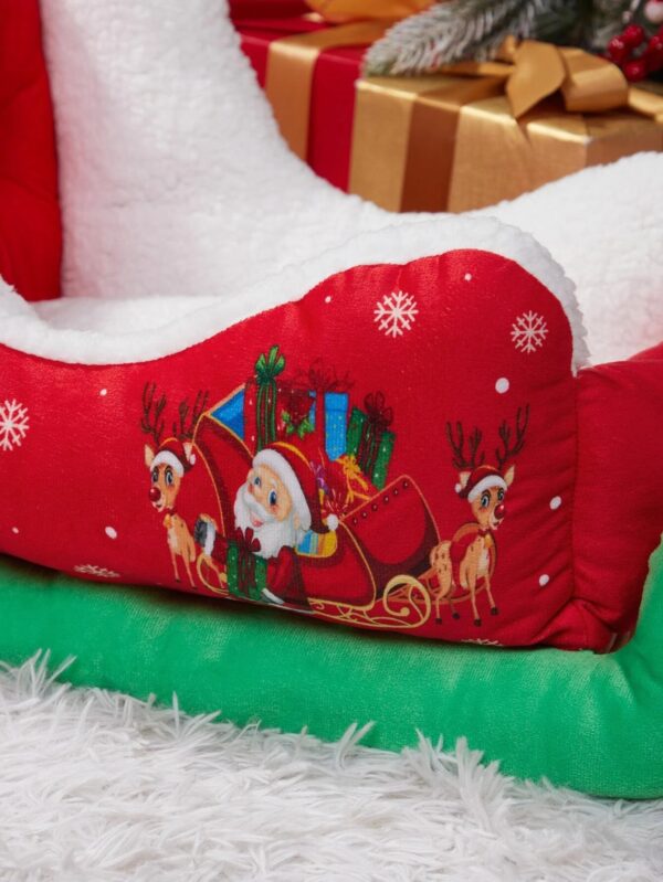 christmas sleigh winter warm pet bed 4