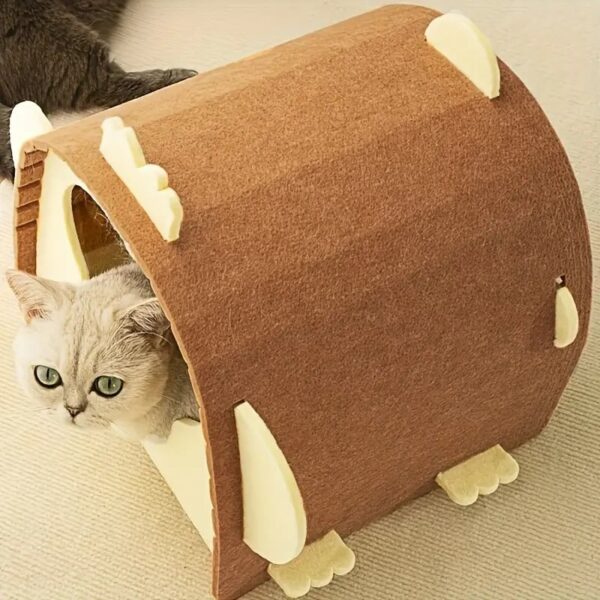 cozy felt tunnel cat bed 5
