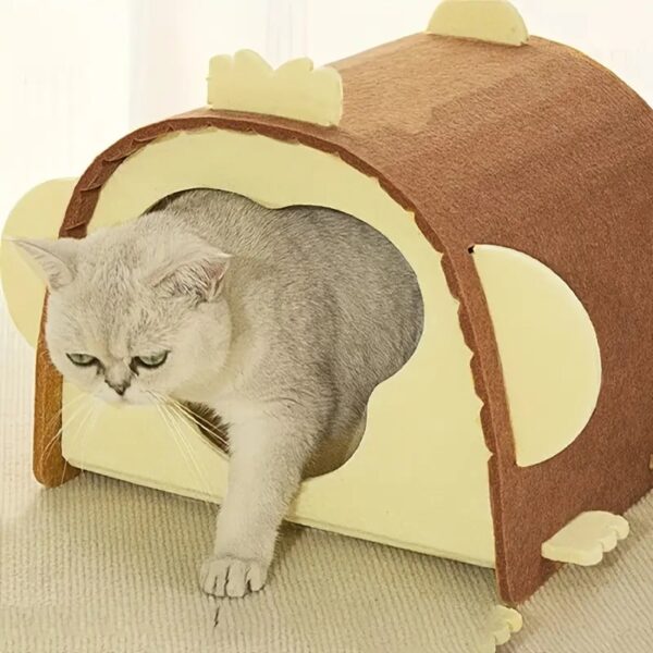 cozy felt tunnel cat bed 8