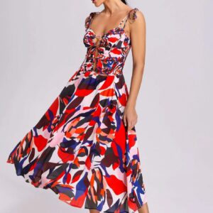 ellen cutout printed midi dress 1