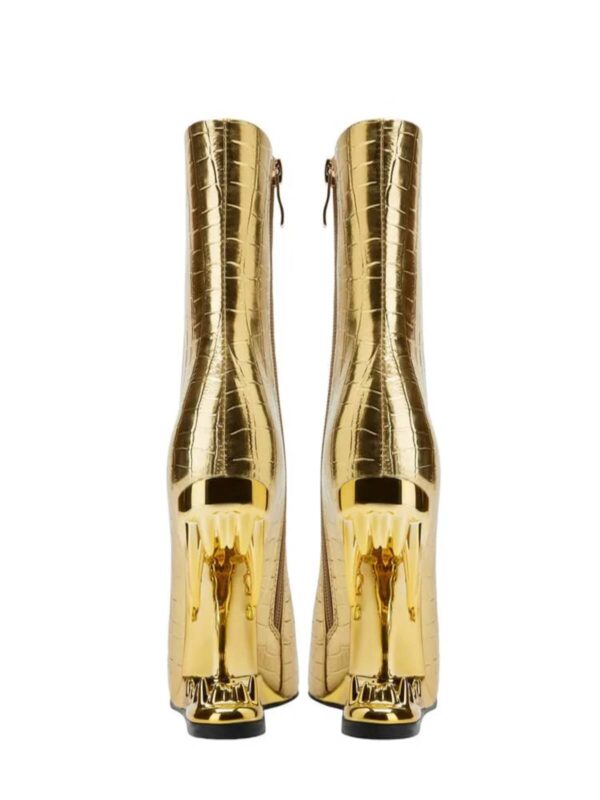 gale tiger tooth cutout boots in gold 5