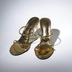 gale tiger tooth cutout heels in gold 1