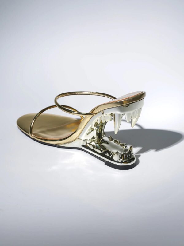 gale tiger tooth cutout heels in gold 5