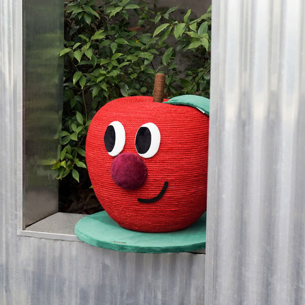 large red apple cat scratching post 3