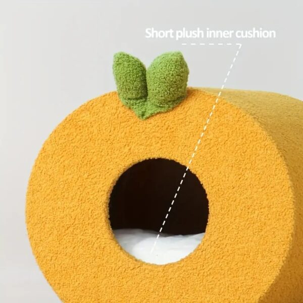 orange shape semi enclosed large space cat house 3