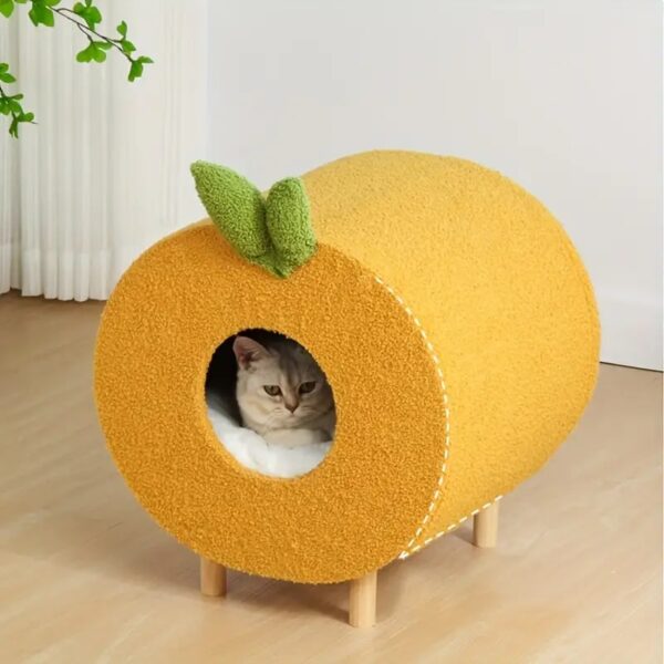 orange shape semi enclosed large space cat house 5
