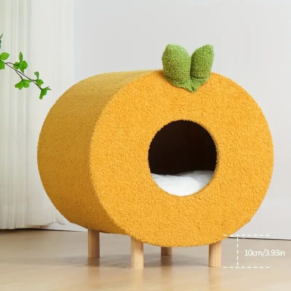 orange shape semi enclosed large space cat house 6