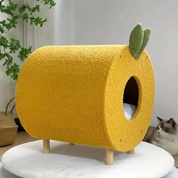 orange shape semi enclosed large space cat house 7